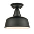 Farmhouse Matte Black Ceiling Light Fixture Rustic Barn Flush Mount